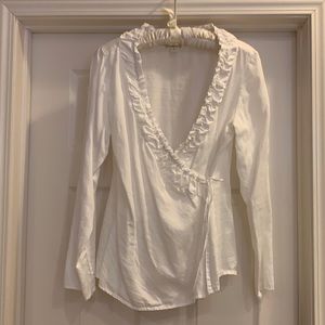 J Jill white wrap-style blouse